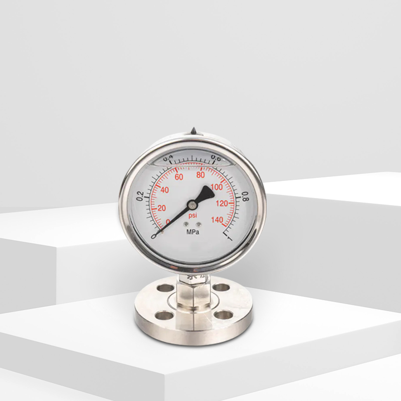 Vannbehandlingstrykkmåler med membranforsegling